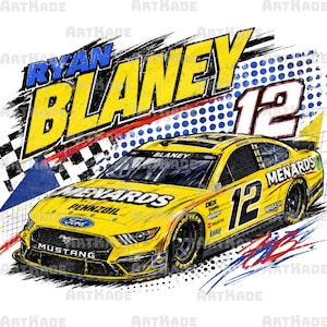 Ryan Blaney Vintage Style Drawing Image File (PNG)