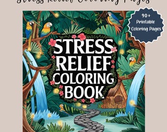 Livre de coloriage pour soulager le stress, téléchargement numérique, pages à colorier pour le soulagement de l'anxiété, pleine conscience, activité de relaxation pour adultes à imprimer pour prendre soin de soi