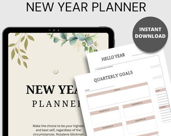 New Year Planner 2026 Printable  Goal Setting & Budget Tracker, Daily Weekly Monthly Planner, Digital Productivity Organizer PDF