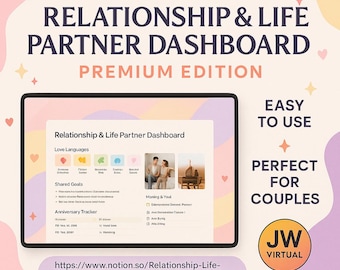Anniversary Planner and Relationship Dashboard Notion Template for Couples Life Partner Tracker