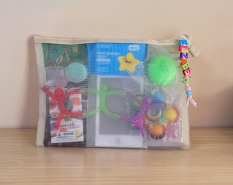 Kids Travel Busy Bag – 13 Piece Activity Kit | Road Trip | Summer break, Cheer up Gift | 4–10