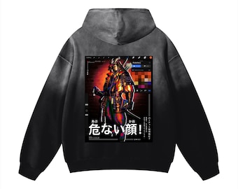 危ない顔: Felpa con cappuccio oversize Sunfade pesante