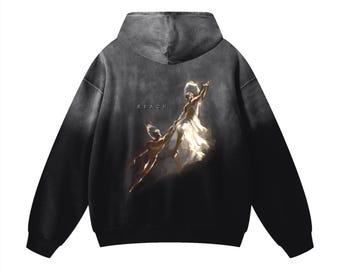 REACH: Felpa oversize con cappuccio Sunfade pesante