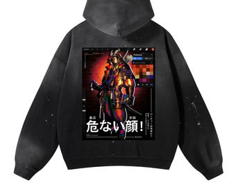 Descrizione: Felpa con cappuccio in pile sfilacciato lavato vintage