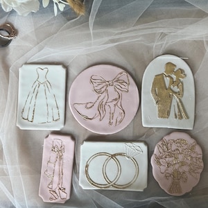 Wedding Cookie Embosser Set: Bridal Shower & Engagement Designs