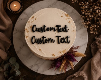 Individuell gestalteter Tortenaufsatz mit Text, personalisierter Acryl-Tortenanhänger, individueller Geburtstagstortenanhänger, Tortenaufsatz für jeden Anlass, Hochzeit, Babyparty-Schild