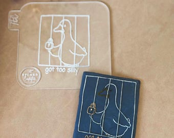 Silly Goose Cookie Embosser: "Got Too Silly" Fondant Stamp