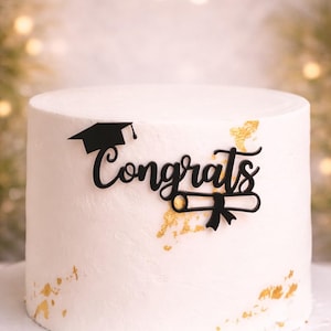 Graduation Cake Topper, Congrats Grad Cake Topper, Graduation Cake Charm, Acrylic Cake Topper, Graduation Party Decor