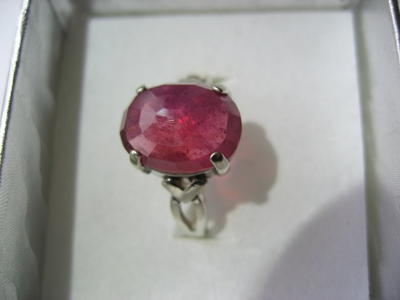 Size 7.75 Large Raving Ruby In Sterling Silver Ring 8.85ct