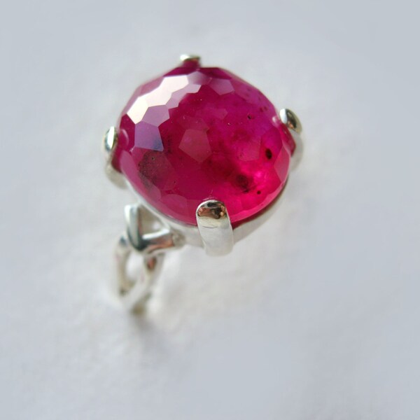 Large Raving Ruby In Sterling Silver Ring 8.85ct. Size 8.25
