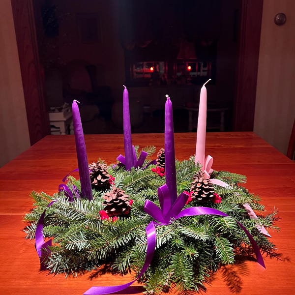 Fresh Live Real Advent Wreath / Centerpiece