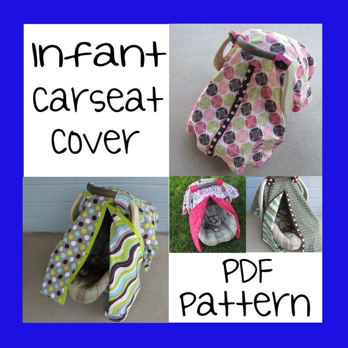 Infant Car Seat Cover PDF Pattern Sew Your Own Etsy