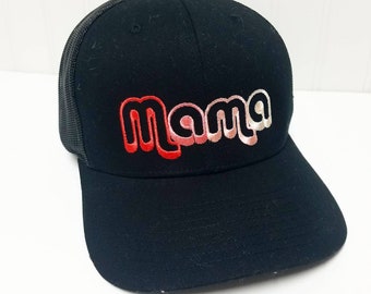 Retro Mama hat in ombre thread mothers day family matching hats