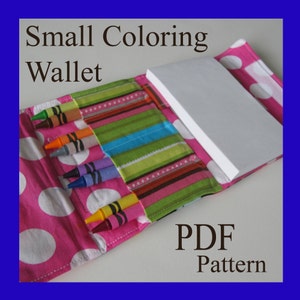 Crayon and paper - Small COLORING WALLET - PDF Pattern