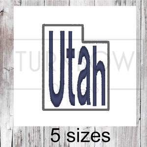 Utah name filled embroidery pattern for machine embroidery Utah outline Machine embroidery Pattern image 1