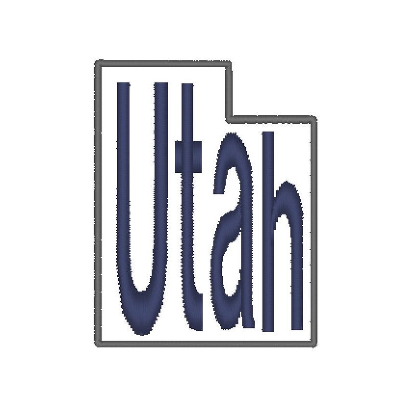 Utah name filled embroidery pattern for machine embroidery Utah outline Machine embroidery Pattern image 3