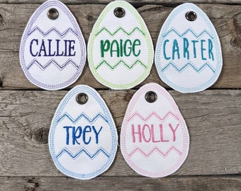 Easter egg basket tag personalized basket your choice of colors and fonts customize your tag