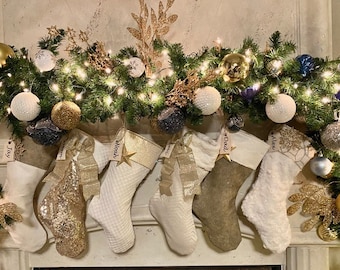 Gold Sparkly Stockings - Choose 1 Stocking - Create your own set