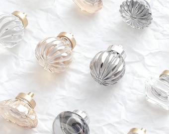 Natural Crystal Cabinet Knobs, Clear and Champagne Glass Drawer Pulls for Jewelry Box & Furniture, Vintage Decorative Hardware