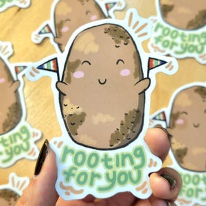 Rooting For You Potato Sticker - Funny Motivational Waterproof Vinyl Decal