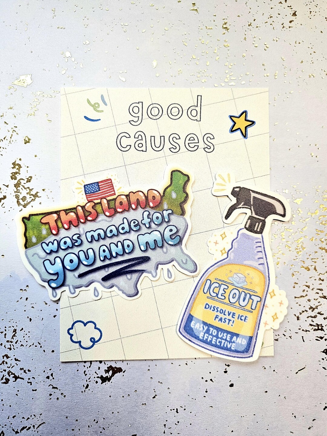 Ice Out Sticker Duo - Good Causes Stickers for Charity - Vinyl Decal ...