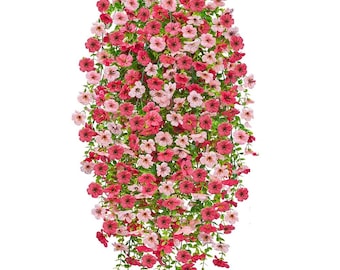 1–4 pezzi di fiori artificiali di margherita, piante di eucalipto finto sospese per arco nuziale, casa, giardino, decorazione da parete, decorazione per feste