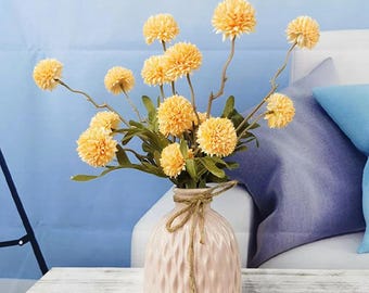 Artificial Dandelion Flowers Bouquet with 5 Heads for Wedding, Bridal Bouquet, Home Decor, Party Flower Arrangement & Christmas Decoration
