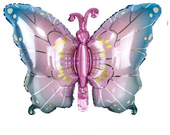 Set di palloncini in foil a farfalla sfumata, palloncini a farfalla pastello per baby shower, matrimoni, decorazioni di compleanno, decorazioni a tema farfalla