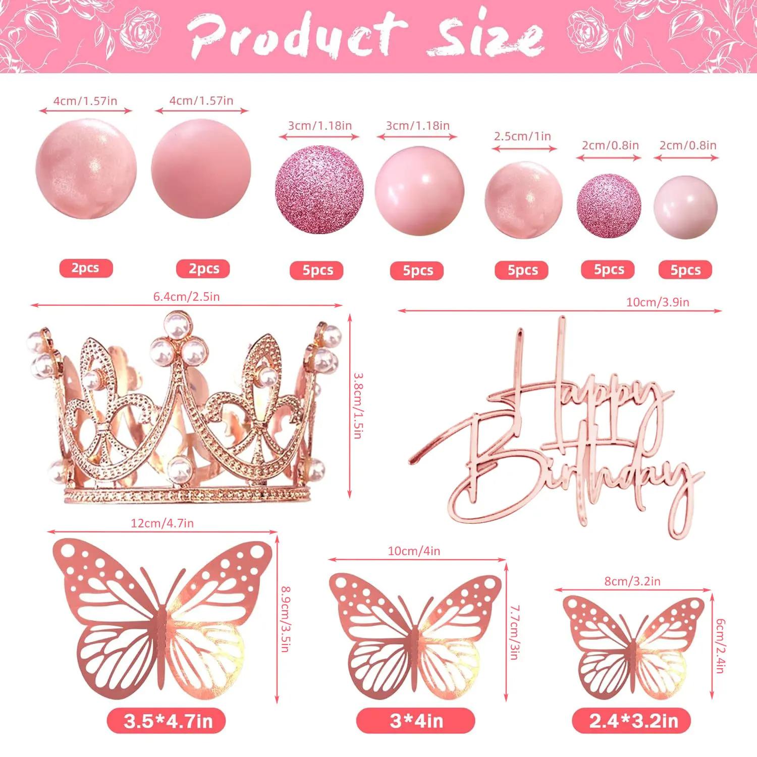 Balls Cake Topper Happy Birthday Crown Tiara Cake Toppers for Birthday ...