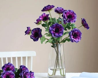 52CM Heads Long Branches Silk Poppies Artificial Flower Party Wedding Decor Christmas Home Garden Decoration, Office Decorations, Halloween