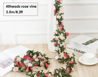 Artificial Peony Rose Vine Garland – Hanging Silk Flowers for Wedding Arch, Garden, Home Wall, Party & Christmas Decoration