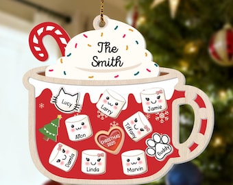 Family Christmas Gift,4D Shake Family Ornament With Pets, Custom Marshmallows Family Shaker Ornament, Family Ornament 2025, Family Keepsake