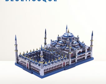 Puzzle metalowe 3D Meczet Sułtana Ahmeda: zestaw do samodzielnego modelowania architektury