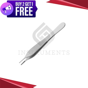 Adson Dressing Forceps – Tungsten Carbide Tips – Surgical Stainless Steel Tool for Precision Handling