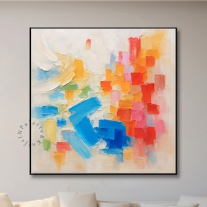 Multicolor Textured Abstract Art Modern palette Knife Painting Large Colorful Textured Abstract Painting Handpainted Abstract Art Canvas Art
