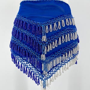 Ceinture de danse orientale à perles bleues, ceinture de danse orientale, ceinture de danse orientale, ceinture de hanche de danse orientale