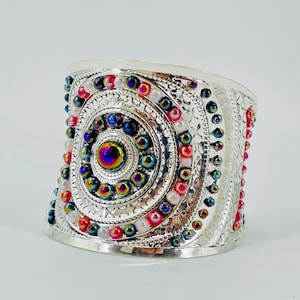 Belly Dance Cuff Bracelet - Ethnic Statement Jewelry for ATS & Tribal Fusion Performers
