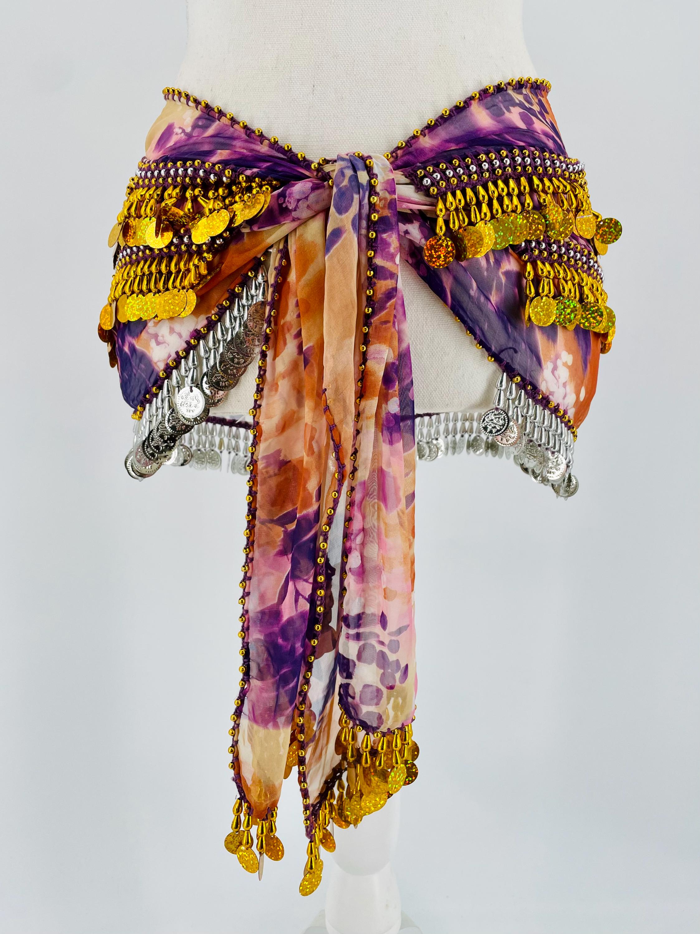 9 Colorful Belly Dancing Decorative Belts and Scarves Shop Tribal Belly Dance Belt for Women Wholesale Pack for  main image 2