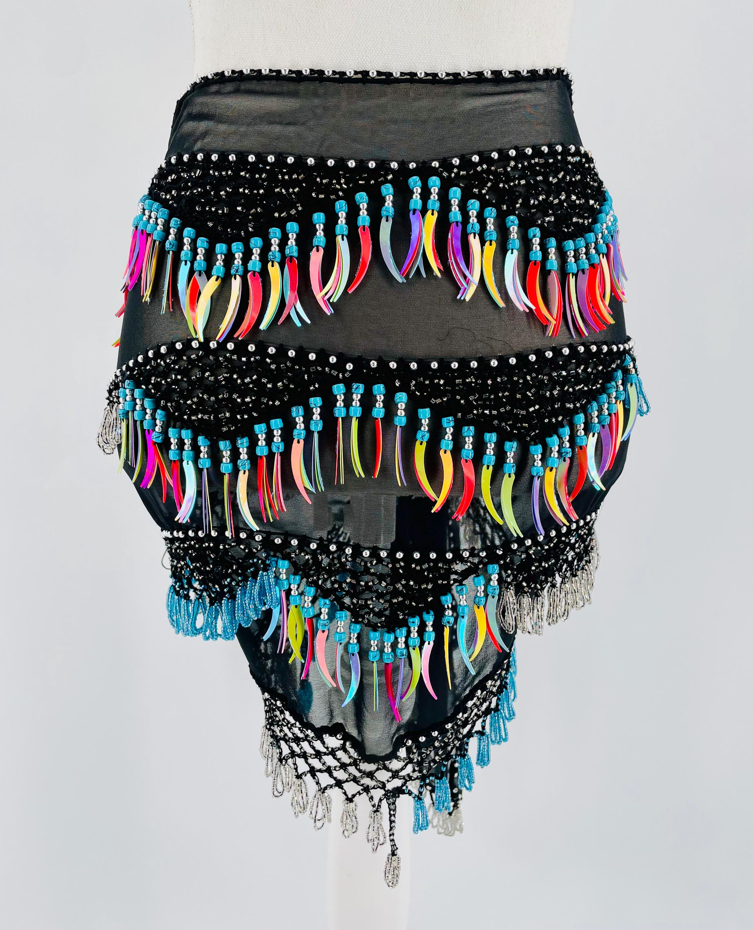 Beaded Belly Hip Scarf - Etsy display picture 1