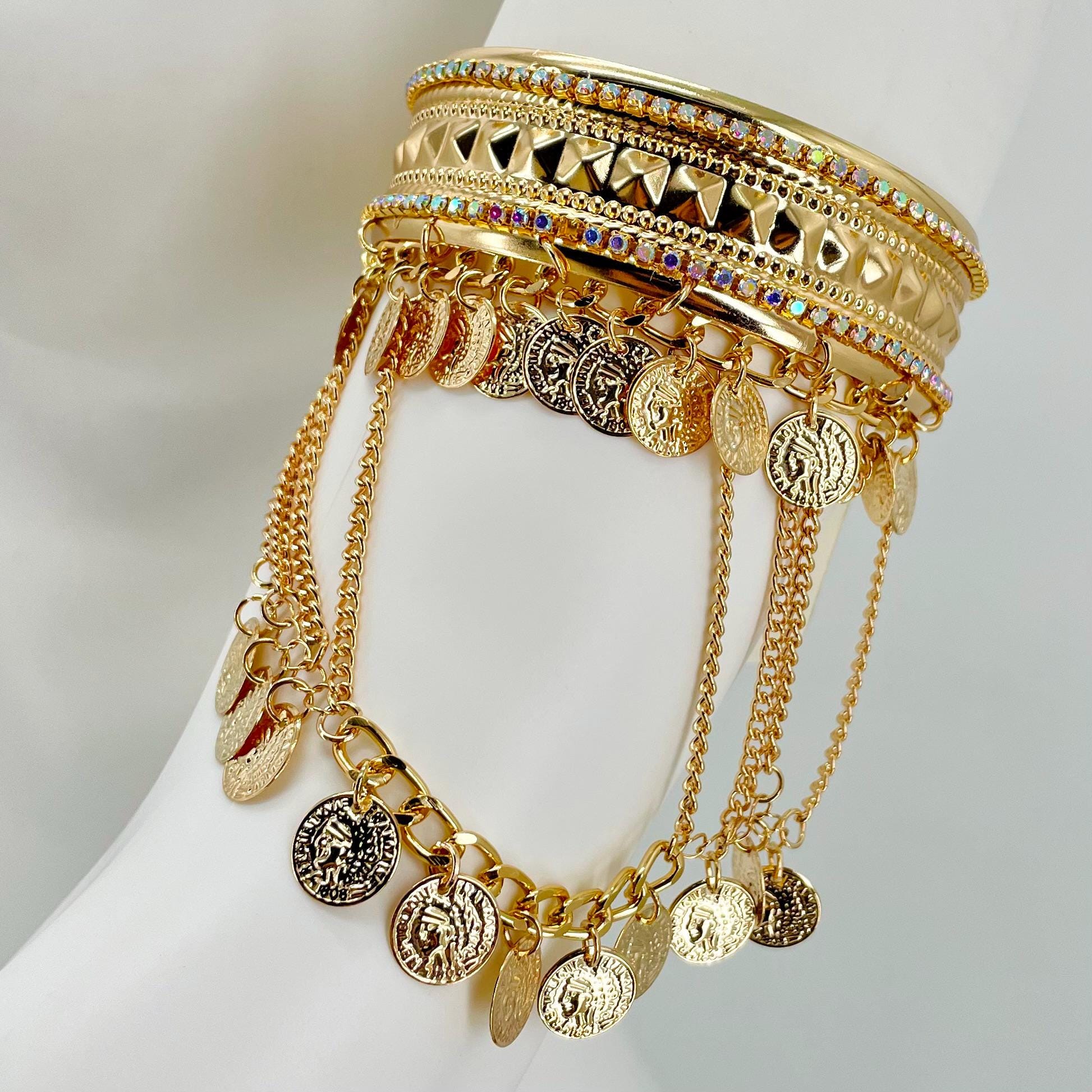 Nuovo braccialetto di danza del ventre Bracciale con trapano Gioielli in pietra Polsino a mano Polsino Accessori per danza orientale di danza del ventre  200000532