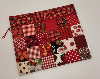 Strawberry Patchwork Project Bags for Cross Stitch and Crafts