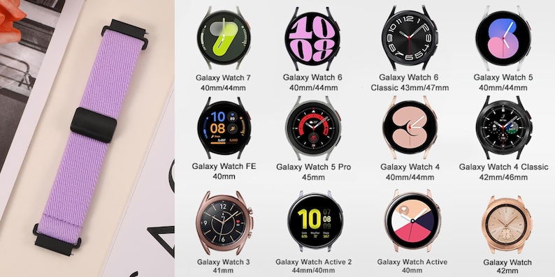 Stylish nylon Samsung watch band, compatible with Galaxy Watch 4 Classic