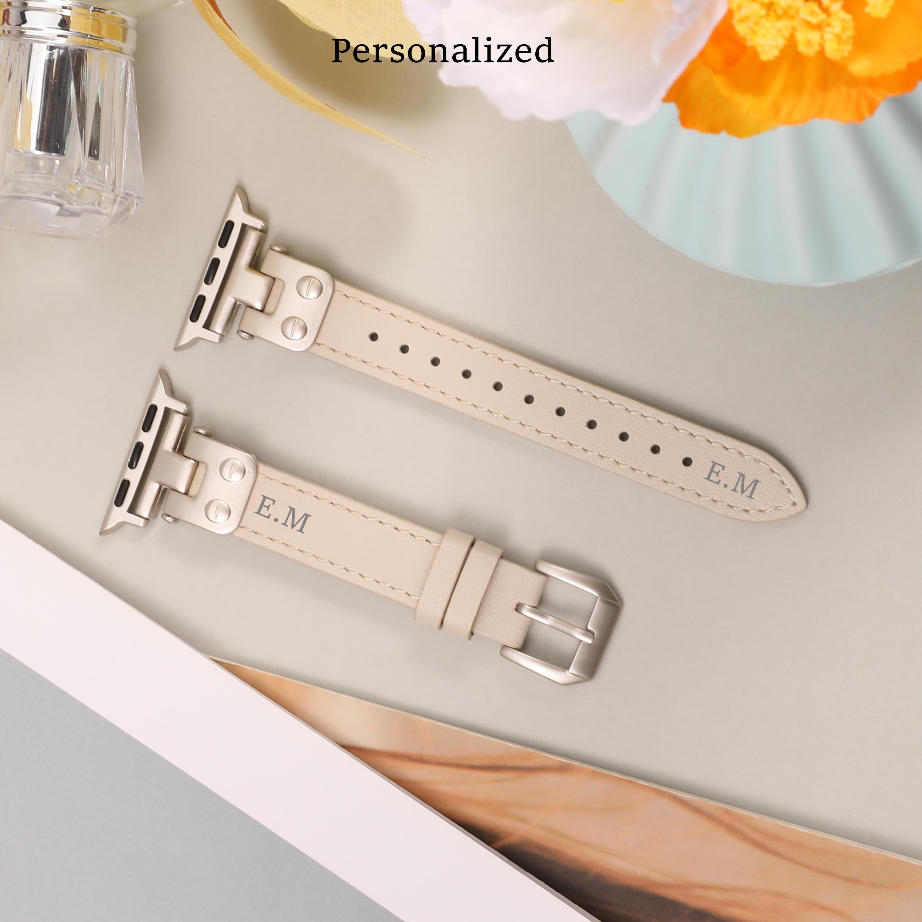 Leather Apple Watch Band Gold - Etsy display picture 2
