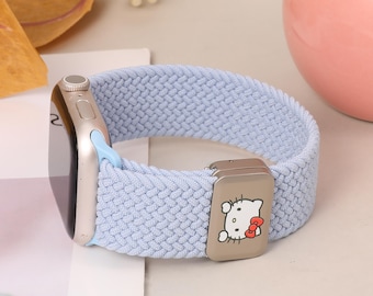 Cartoon Apple Watch Band Women, Magnetic Elastic Braided Nylon Strap Compatible with iWatch  Band Sieries 11 10 9 8-1  SE Ultra