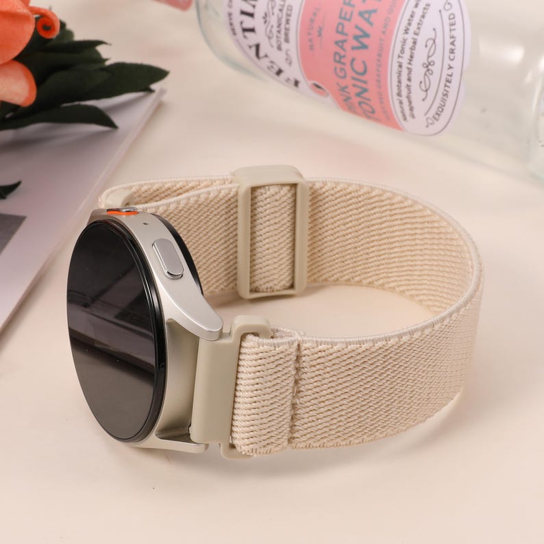 Samsung Galaxy Watch band with breathable nylon and magnetic clasp in black