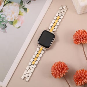 Enamel Apple Watch Band Women 49/46/45/44/42/41/40/38mm : Stainless Steel iWatch Strap for Series 11/10/9/8/7/SE/6 image 7