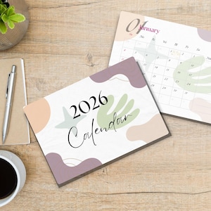 Tema abstrato do calendário mensal de 2026