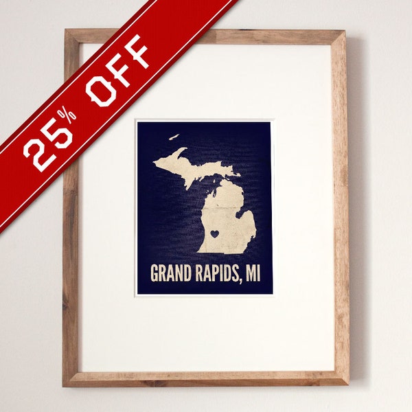 Grand Rapids, Michigan Love Print, 8" x 10"