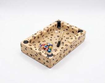 Mini Pool Table Ashtray, Leopard Print Resin Ashtray, Billiard Lover Decor