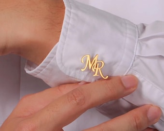 Benutzerdefinierte Initial Gold Manschettenknöpfe, personalisierte Buchstaben Manschettenknöpfe